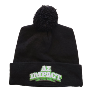AZ Impact Black 3D Puff Pom Pom Beanie