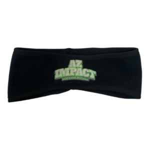 AZ Impact Black Embroidered Flat Logo Head Band