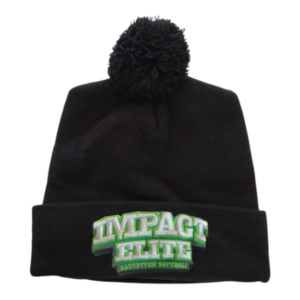 Impact Elite Black 3D Puff Pom Pom Beanie