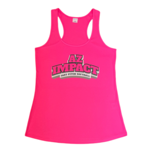 Impact Elite Grey Logo Sport Tek Pink Racerback