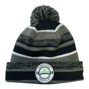 AZ Impact Black/White PVC Patch Pom Beanie