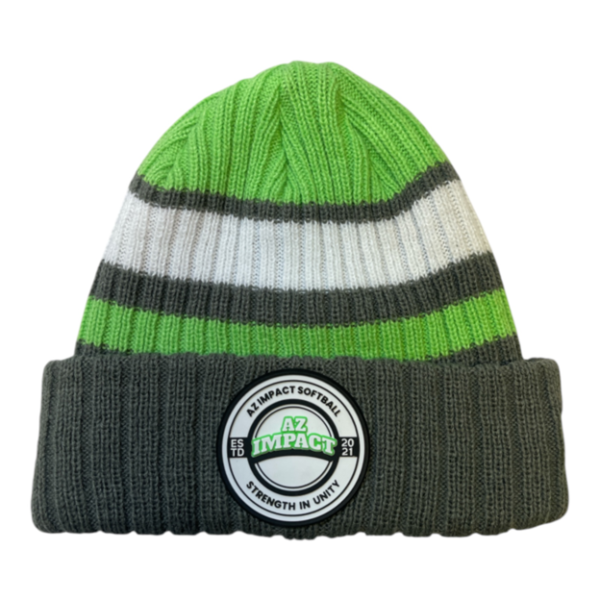 AZ Impact Grey/Green PVC Patch Beanie