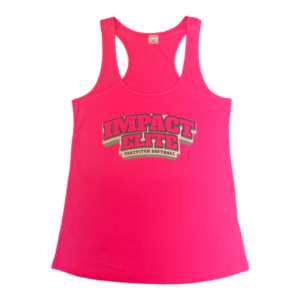 Impact Elite Grey Logo Sport Tek Pink Racerback Shirt