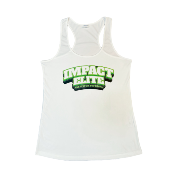 Impact Elite White Sport Tek Racerback Logo Shirt